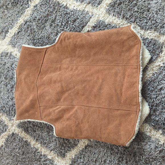  Vintage Berman's Suede Leather Vest with  Shearling Lining Brown Size 36 - Picture 5 of 5